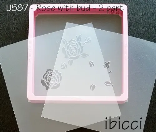 ibicci Rose with Bud - 2 part stencil